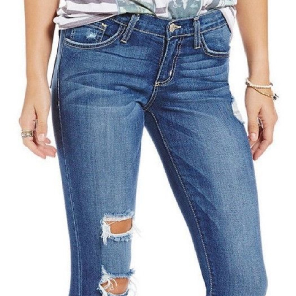 Flying Monkey Platinum Distressed Skinny Jeans